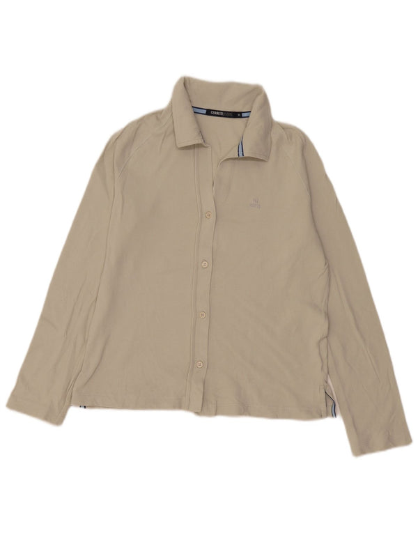 Blusa feminina Cerruti UK 14 algodão cinza médio