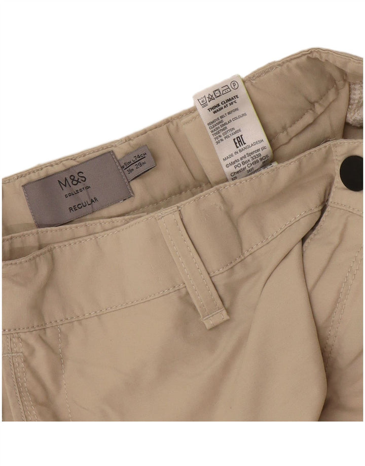 Calça cargo reta masculina Marks & Spencer W36 L29 algodão bege