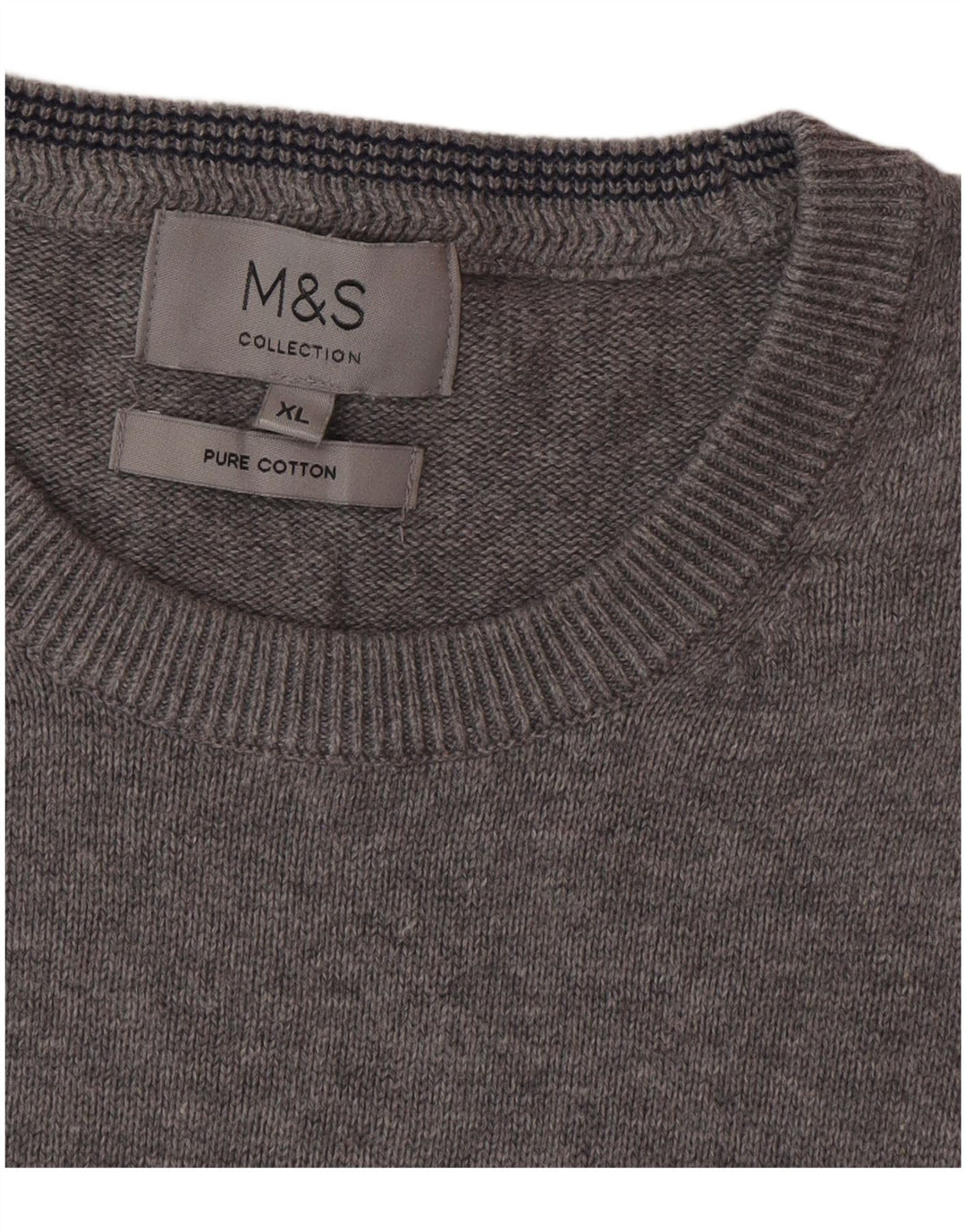 Suéter masculino Marks & Spencer com gola redonda XL cinza
