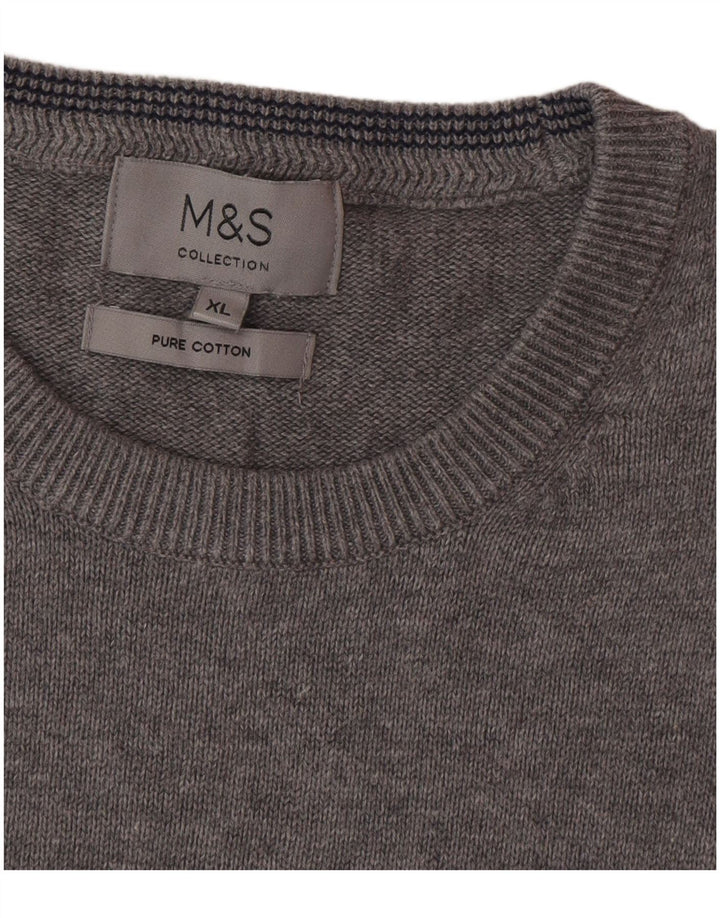 Suéter masculino Marks & Spencer com gola redonda XL cinza