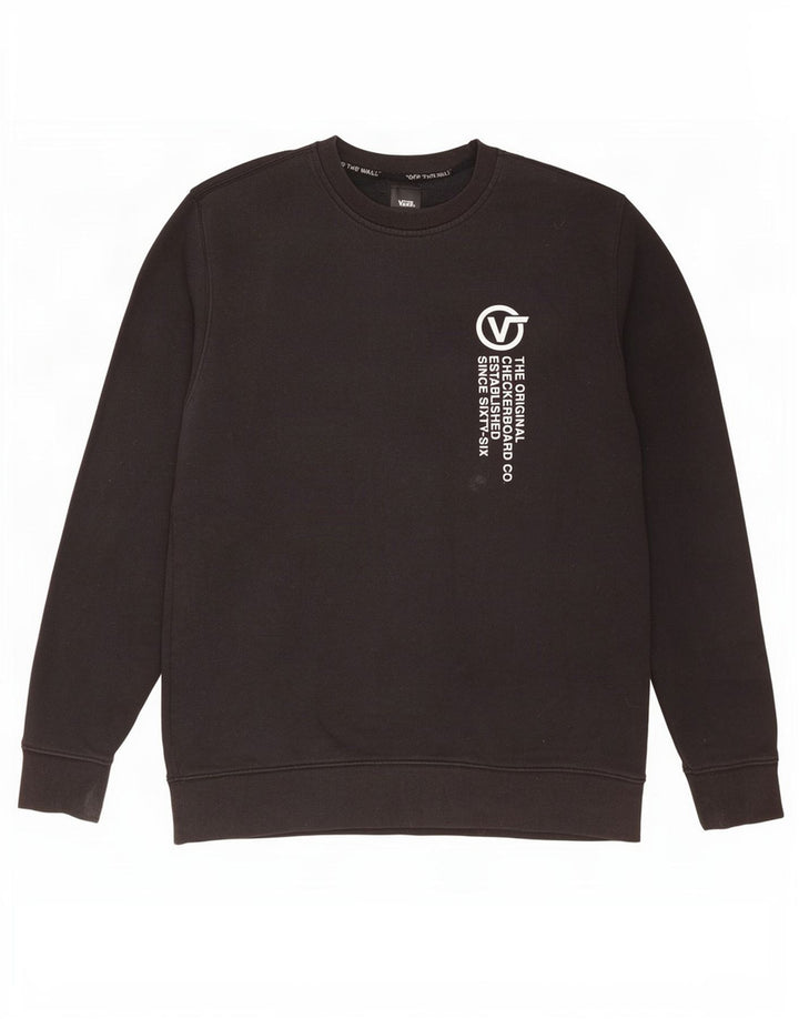 Vans masculino gráfico moletom jumper médio preto algodão