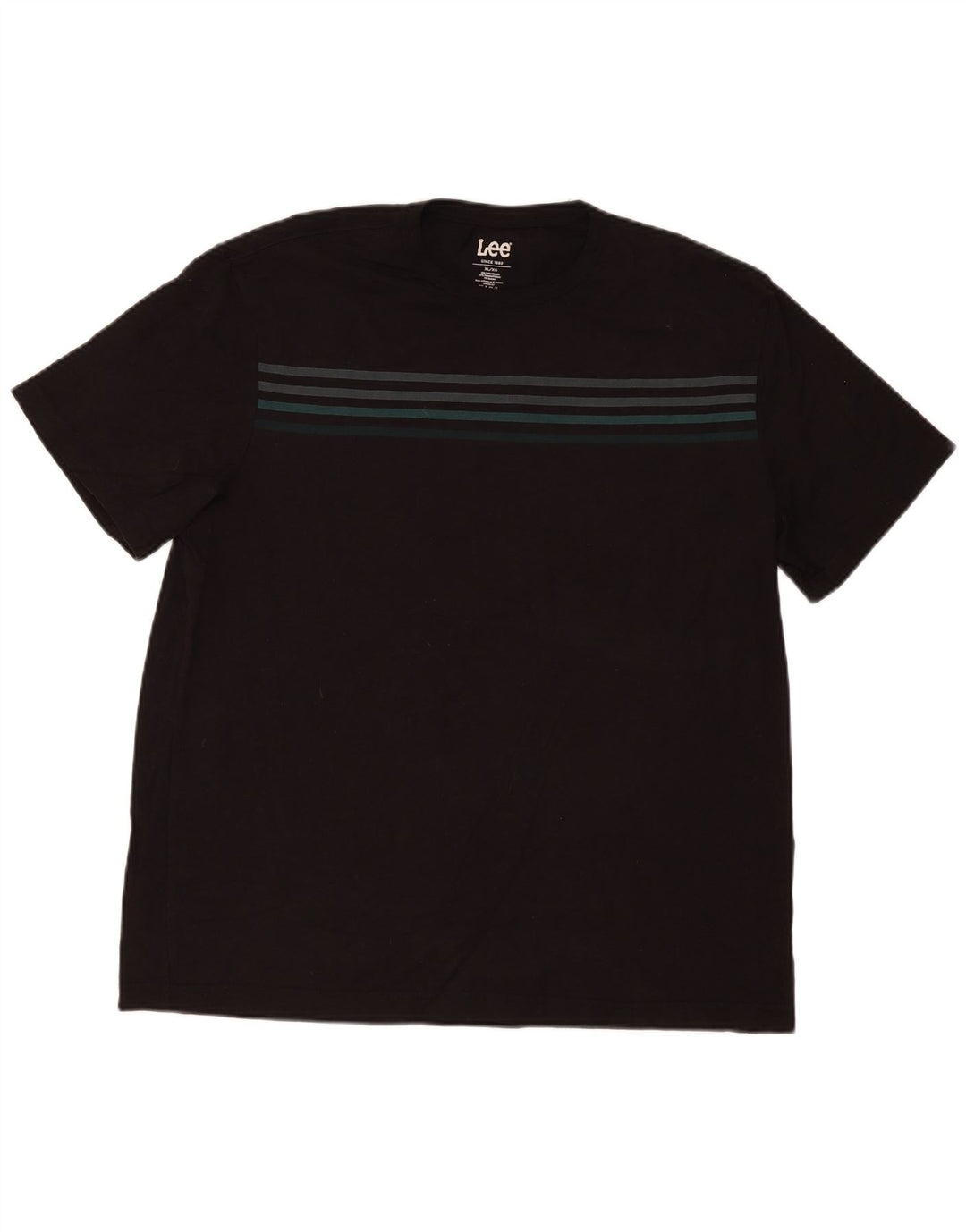 Camiseta masculina Lee Top XL algodão listrado preto