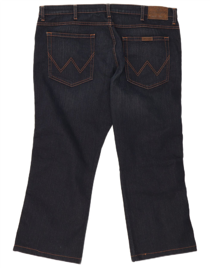 WRANGLER Calça jeans masculina cortada bootcut W38 L25 algodão azul marinho