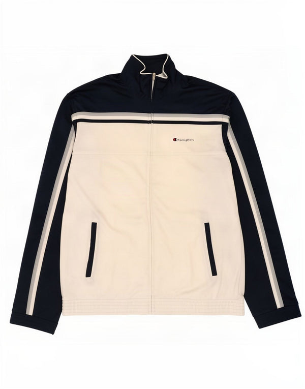 Jaqueta masculina Champion 2XL em poliéster colorblock azul marinho