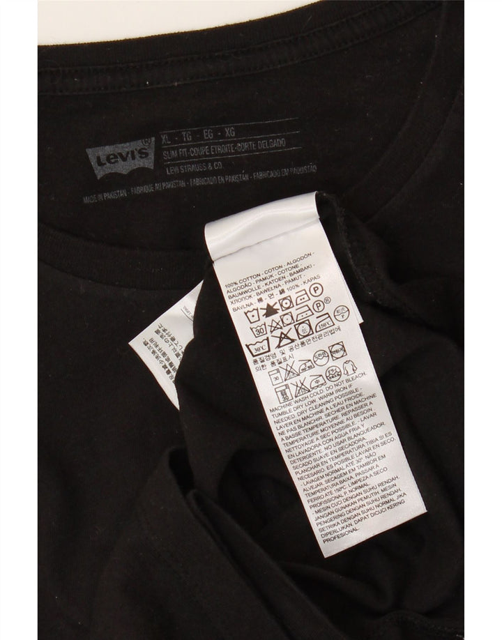 Camiseta masculina LEVI'S Slim Fit Top XL de algodão preto