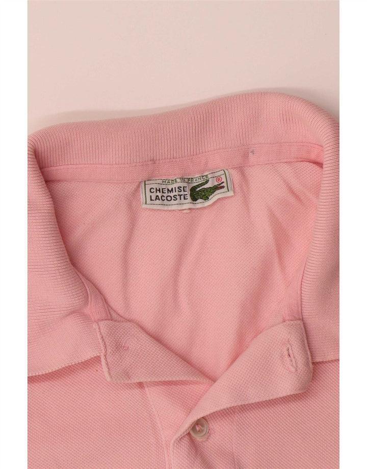 Camisa polo masculina Lacoste tamanho 5 grande algodão rosa