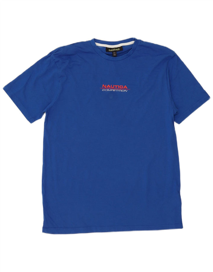 Camiseta masculina gráfica Nautica Top médio algodão azul
