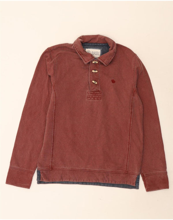 Fat Face Mens Polo Pescoço Camisola Jumper Pequeno Algodão Vermelho