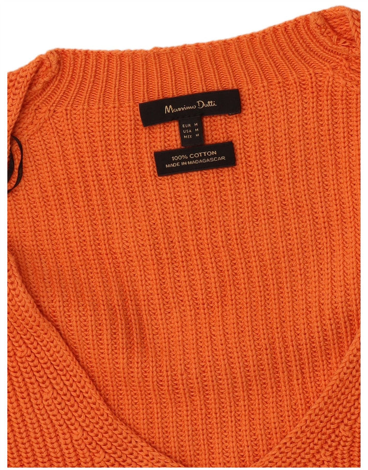 Regata feminina Massimo Dutti com colete grande Reino Unido 14 algodão laranja médio
