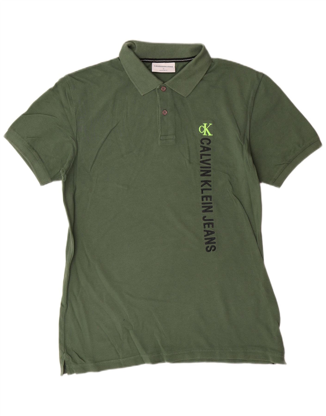 Camisa polo masculina CALVIN KLEIN JEANS com ajuste regular e algodão cáqui médio