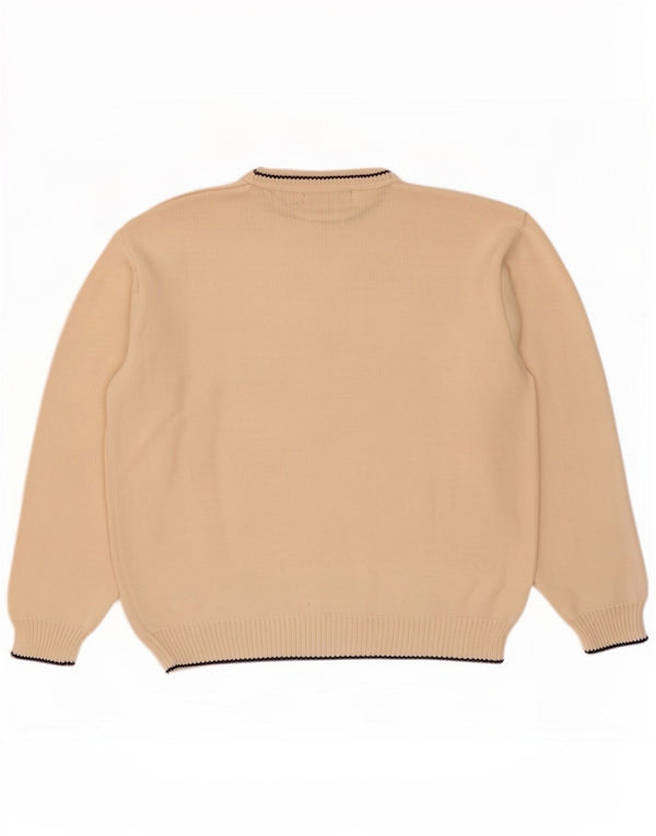 Daniel Hechter Suéter masculino com gola redonda IT 58 3XL algodão bege
