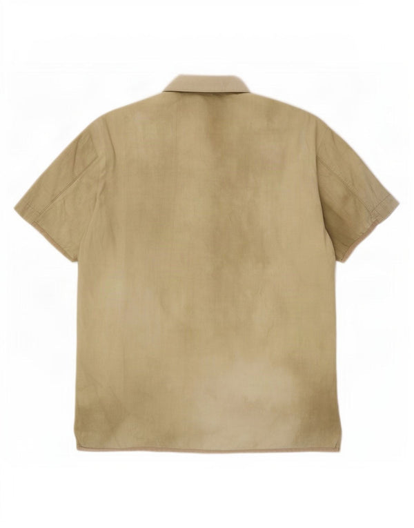 Camisa masculina de manga curta Hugo Boss bege médio tie-dye