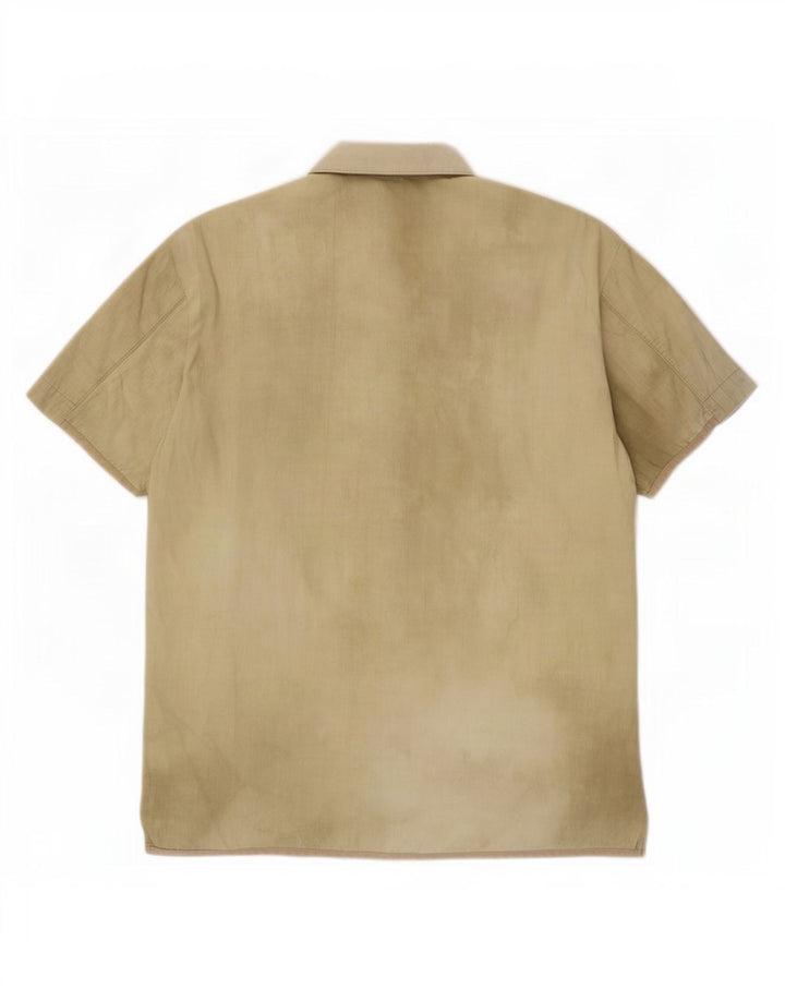 Camisa masculina de manga curta Hugo Boss bege médio tie-dye