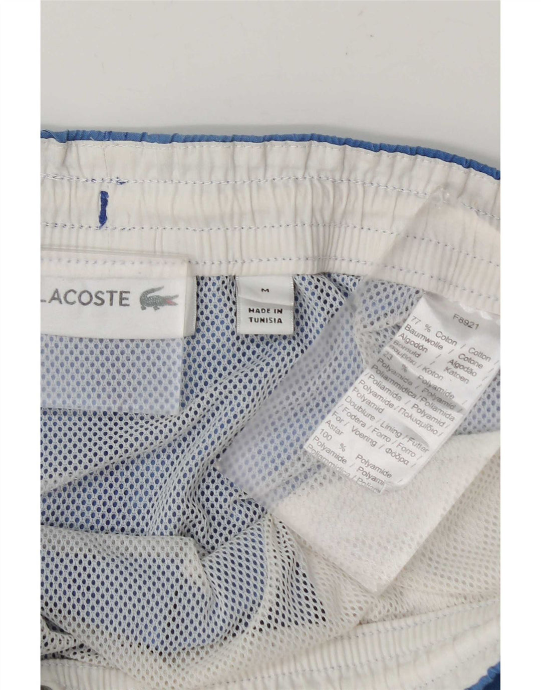 Shorts de banho masculino Lacoste médio azul algodão