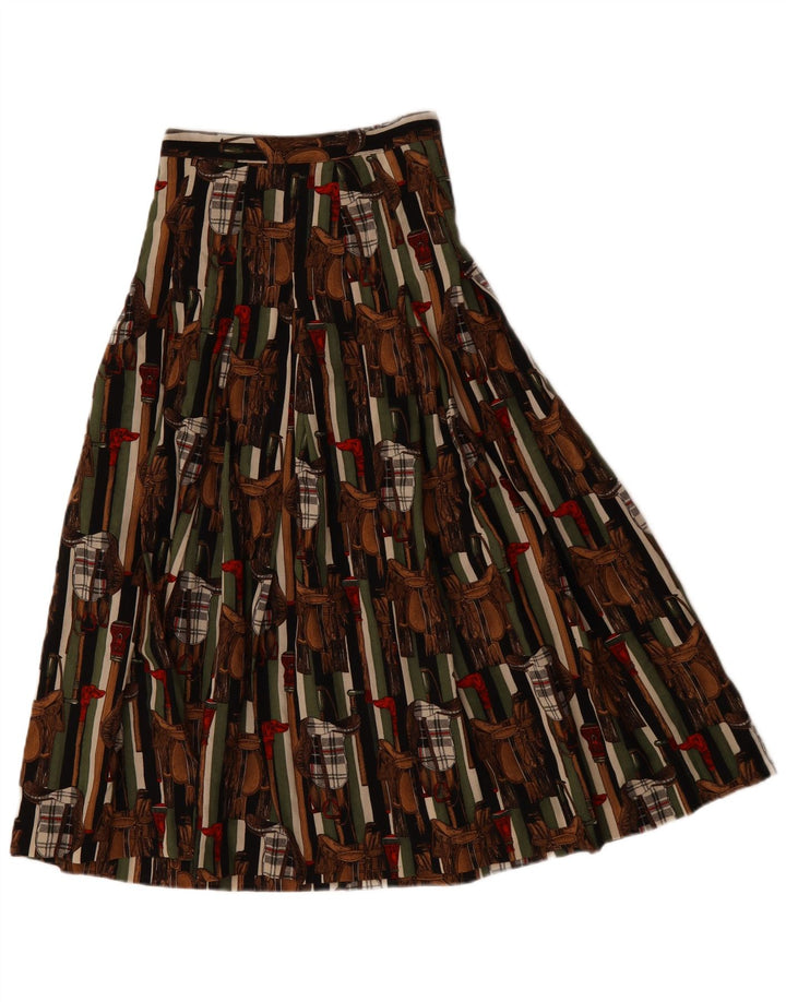 Saia plissada feminina vintage IT 42 Médio W28 multicolorido