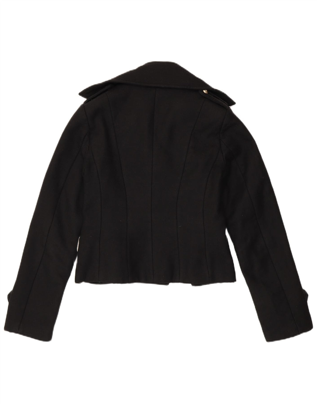 ELISABETTA FRANCHI Casaco feminino Celyn B Pea IT 46 grande lã virgem preta