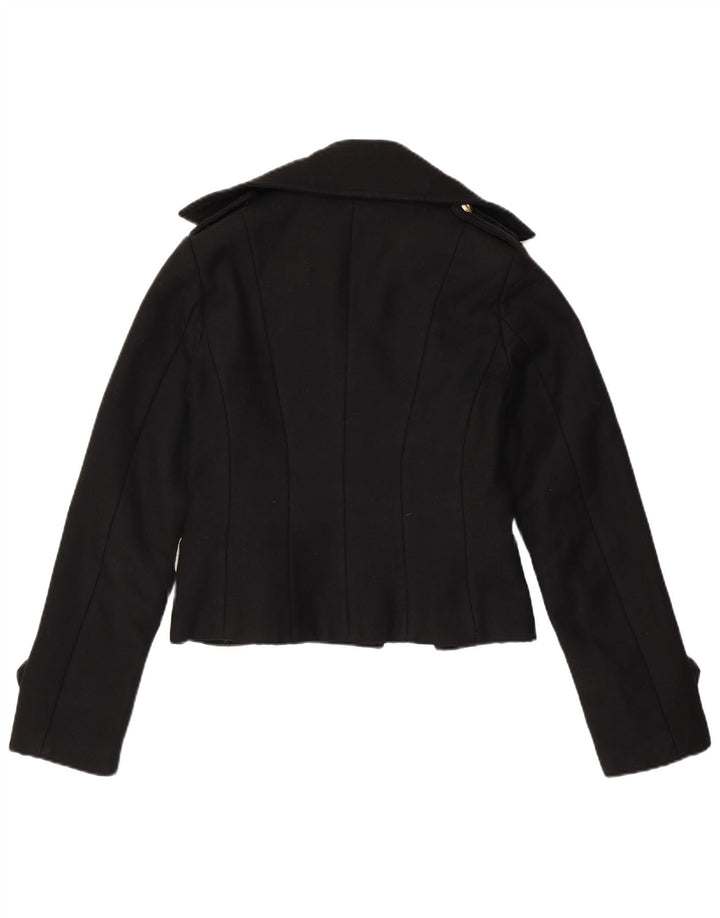ELISABETTA FRANCHI Casaco feminino Celyn B Pea IT 46 grande lã virgem preta