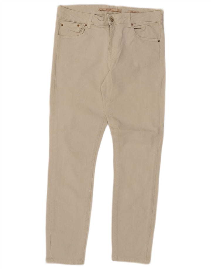 Calça feminina casual slim Zara UE 38 pequena W28 L26 branco