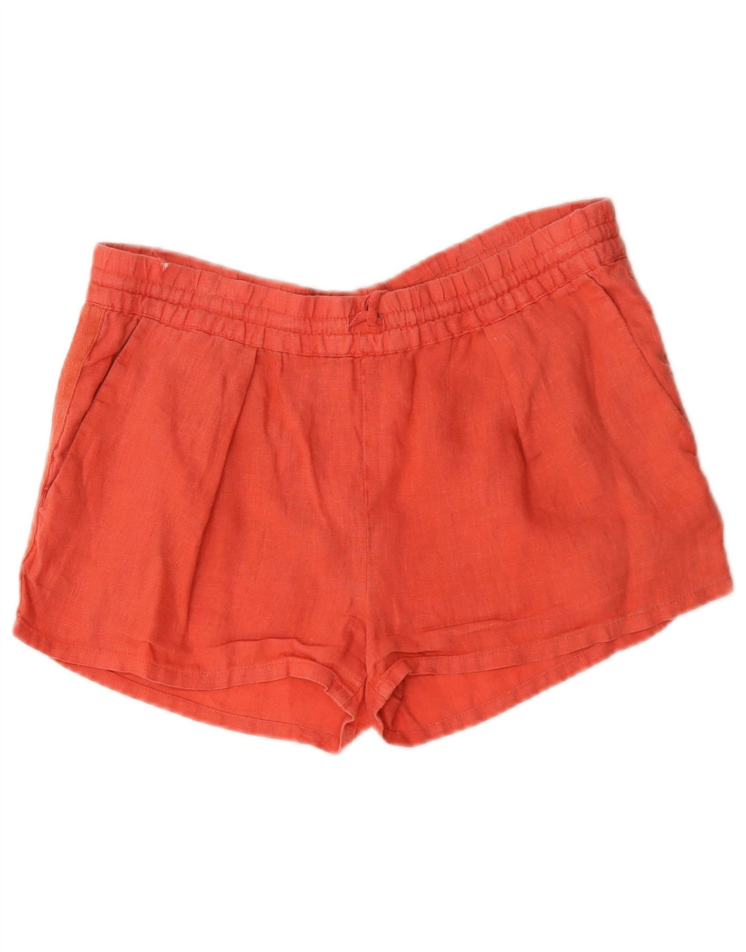 Zara Shorts feminino casual pequeno W32 linho vermelho