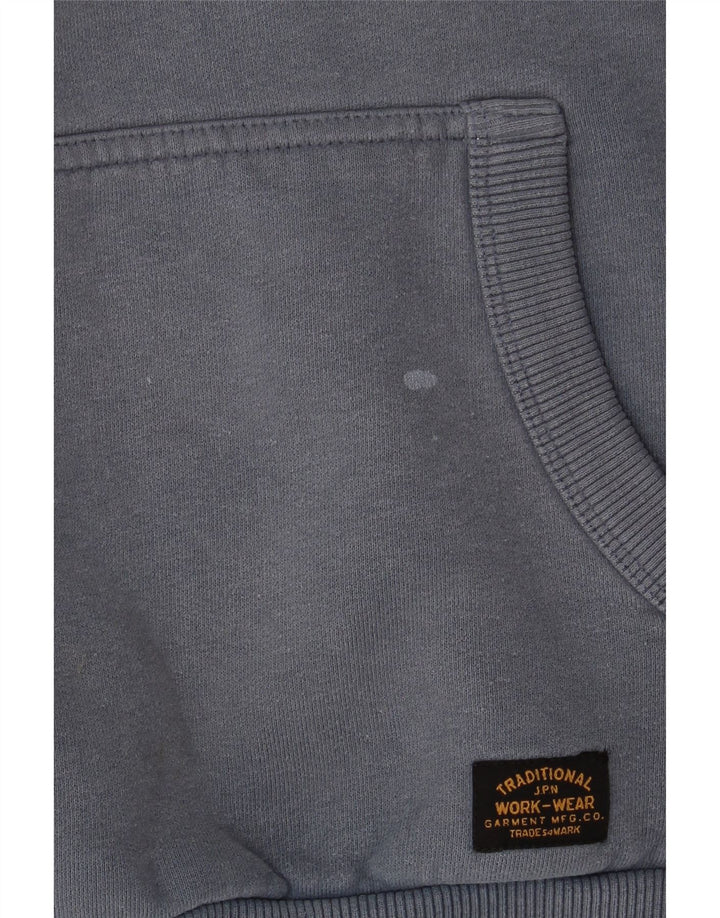 Suéter com capuz masculino Superdry pequeno azul algodão