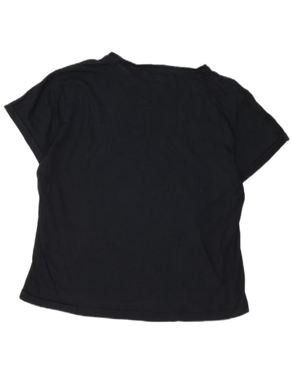 Camiseta feminina Energie com estampa gráfica UK 18 XL algodão preto