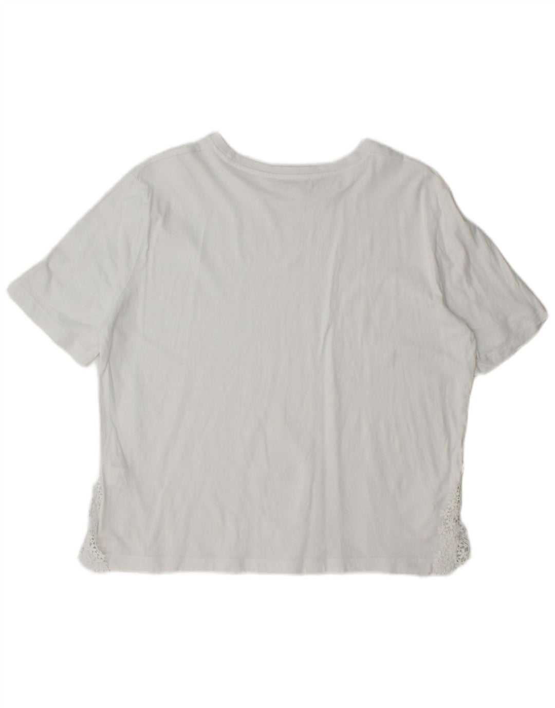 Camiseta feminina ZARA UK 14 algodão branco médio