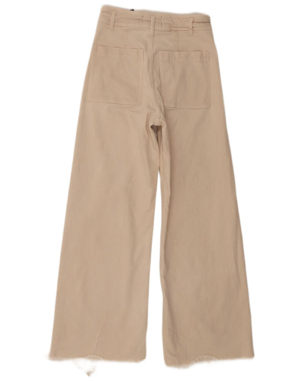 Calça feminina casual Zara The Marine com perna larga EU 36 XS W26 L29 bege