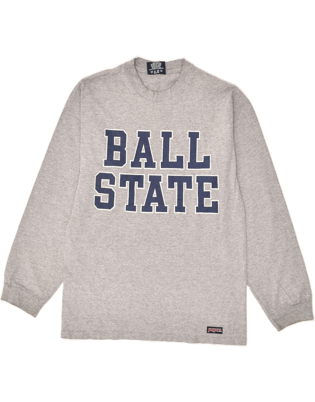VINTAGE Mens Graphic Top Long Sleeve Small Grey Cotton Vintage Vintage and Second-Hand Vintage from Messina Hembry 