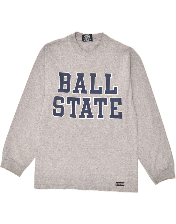 VINTAGE Mens Graphic Top Long Sleeve Small Grey Cotton Vintage Vintage and Second-Hand Vintage from Messina Hembry 
