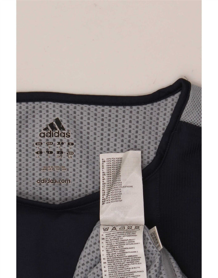Adidas Mens Climacool Vest Top Grande Azul Marinho Colourblock Poliéster