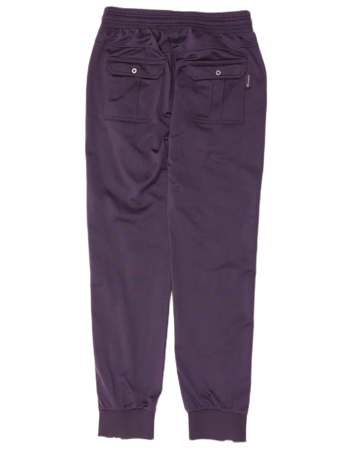 Calça de treino feminina Champion Joggers UK 10 pequeno poliéster azul marinho