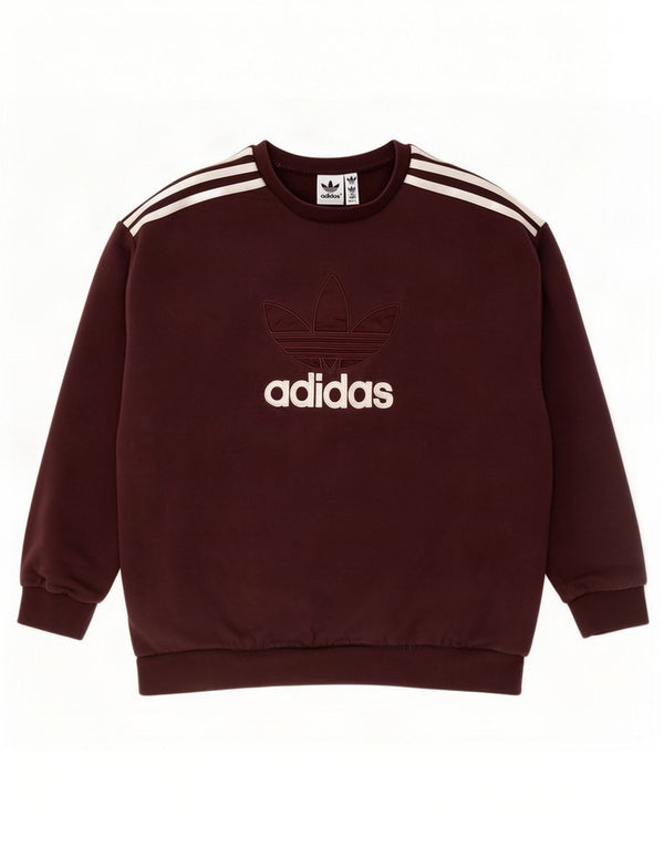 Adidas feminino gráfico oversized moletom jumper reino unido 12/14 médio marrom