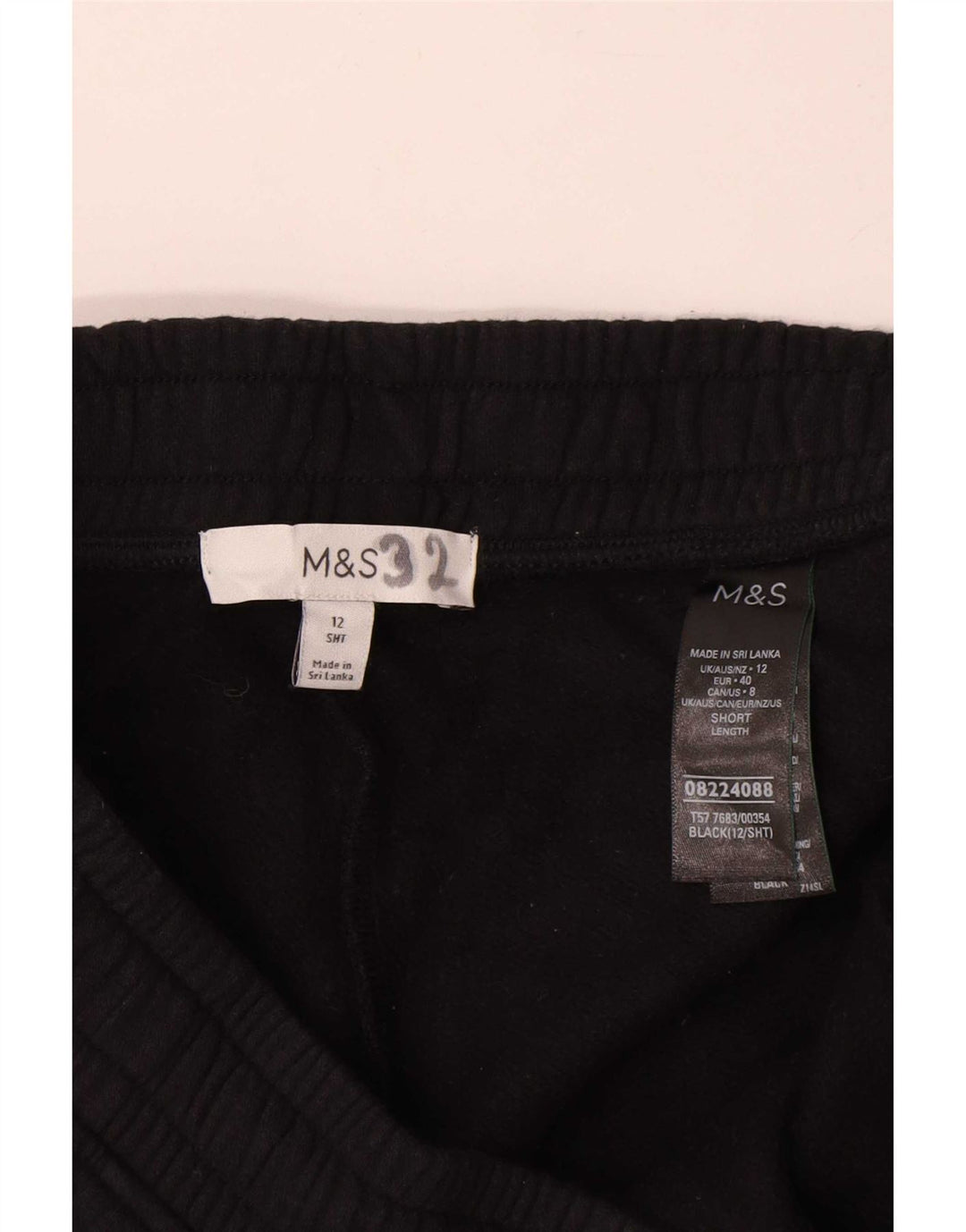 Calça de treino feminina Marks & Spencer com perna larga Reino Unido 12 médio preto