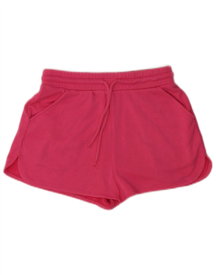 Shorts esportivos femininos Zara UK 8 pequeno poliéster rosa