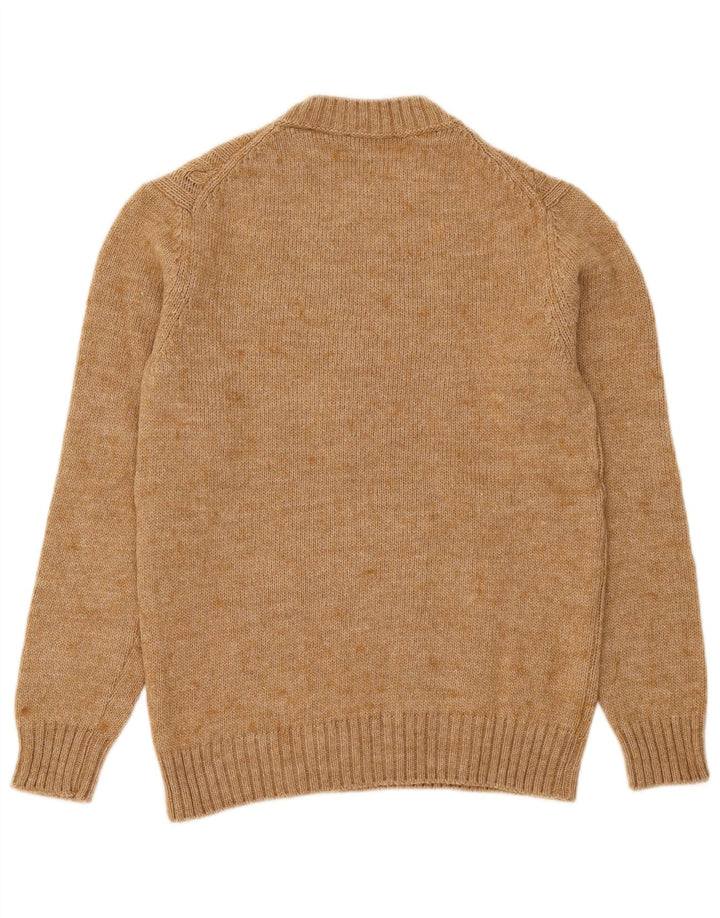 Suéter feminino Sisley com gola redonda Reino Unido 8 pequeno bege