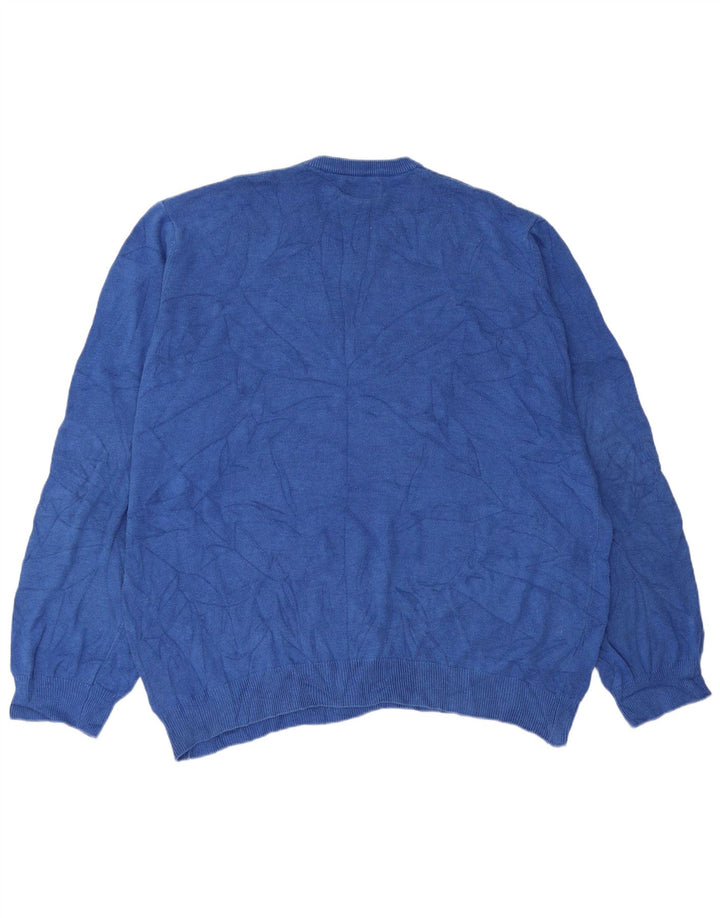 Suéter masculino Marks & Spencer com decote em V 2XL algodão azul
