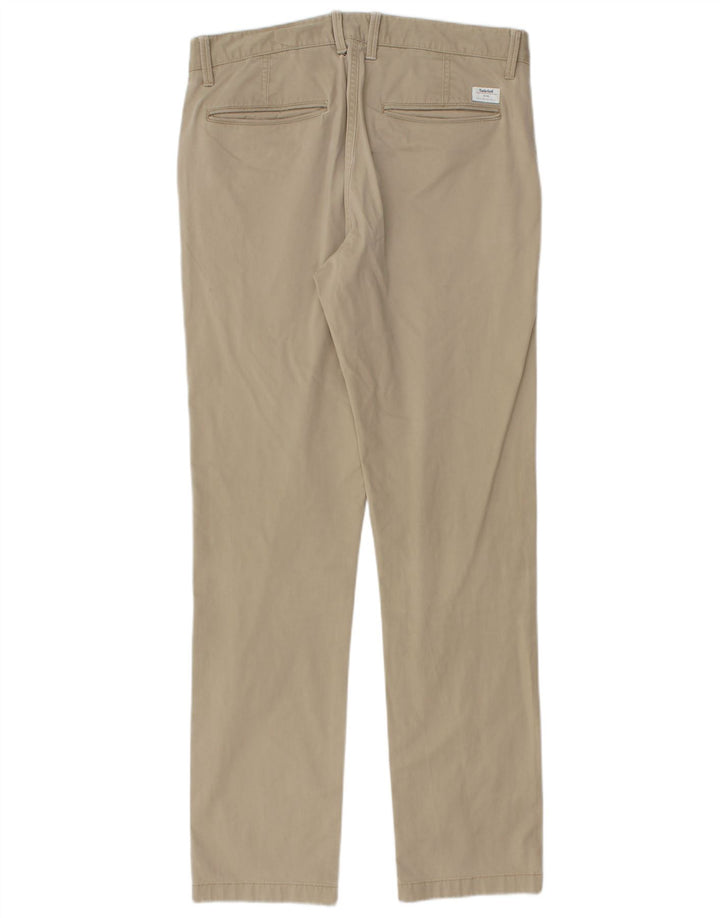 Calça chino reta masculina TIMBERLAND W32 L32 algodão bege