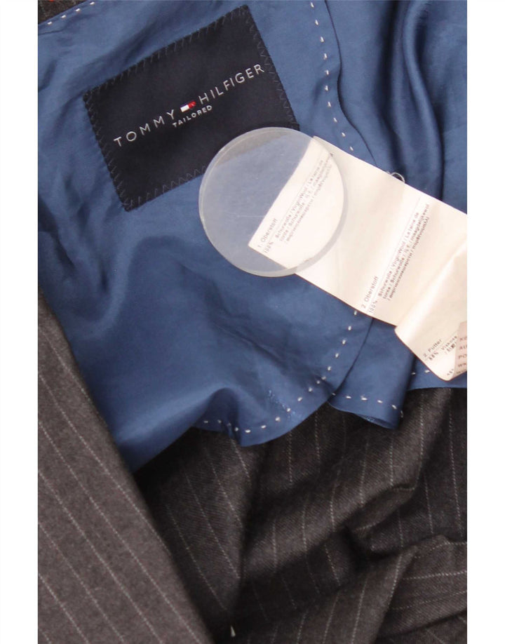 Jaqueta Blazer Masculina Tommy Hilfiger com 2 Botões IT 56 3XL Riscas Cinza