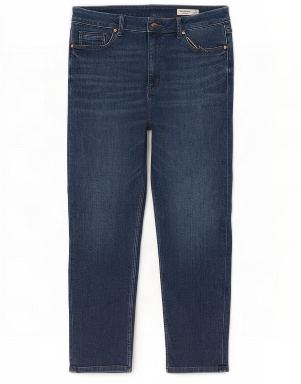 Calça jeans feminina Marks & Spencer The Harper Crop Slim UK 16 grande W34 L25 azul