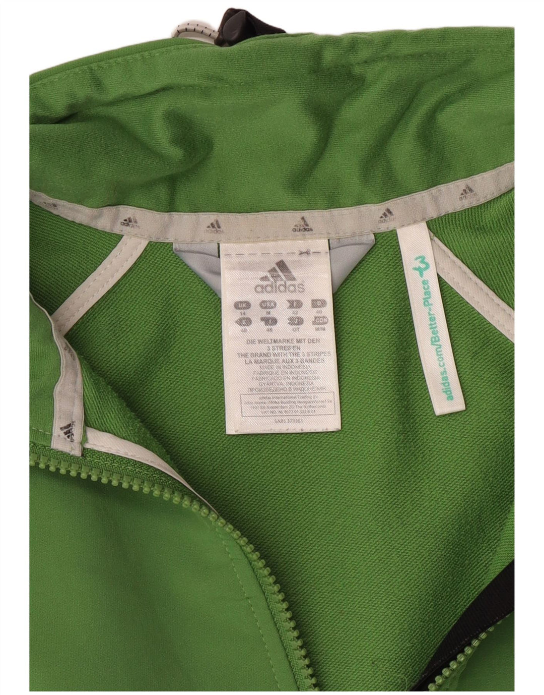 Adidas Womens Climalite Tracksuit Top Jacket UK 14 Médio Verde Poliéster