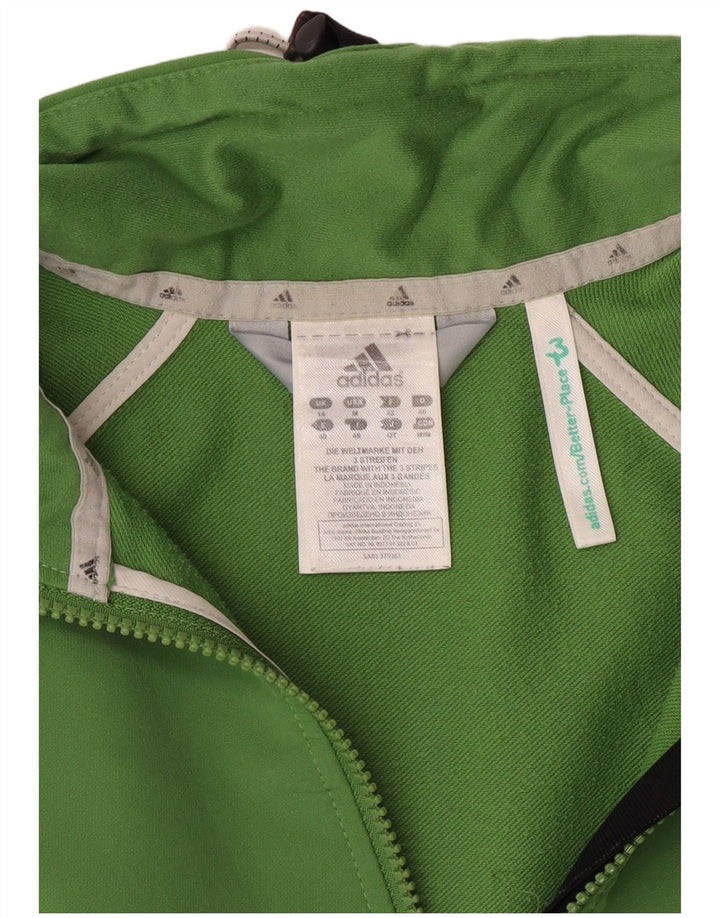Adidas Womens Climalite Tracksuit Top Jacket UK 14 Médio Verde Poliéster