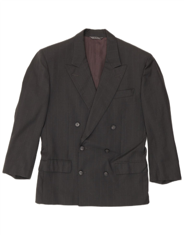 Jaqueta blazer masculina Ted Lapidus com peito duplo IT 48 listrado cinza médio