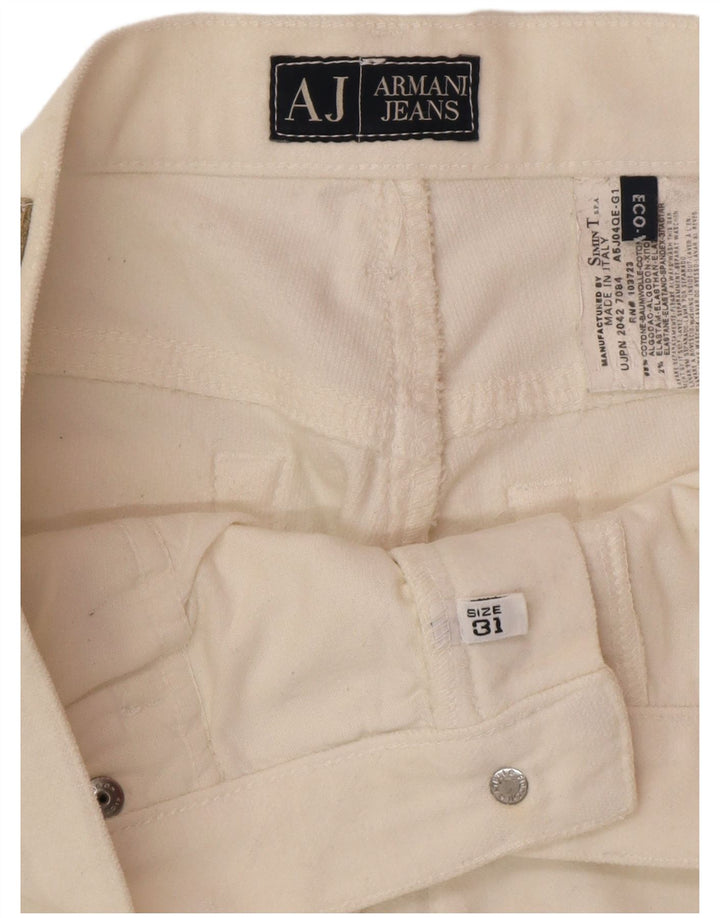 Calça feminina reta casual Armani W31 L32 algodão branco