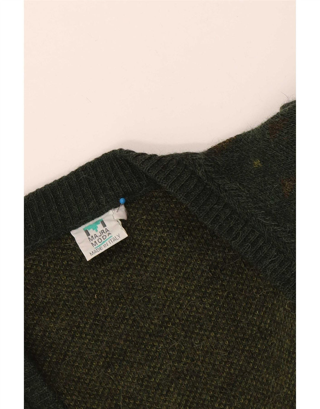 Suéter cardigã masculino vintage grande verde Fair Isle