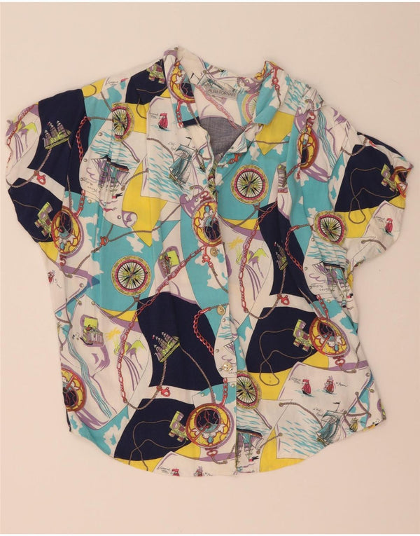 Blusa feminina Alba Fornari com estampa abstrata Reino Unido 14 grande multicolorida