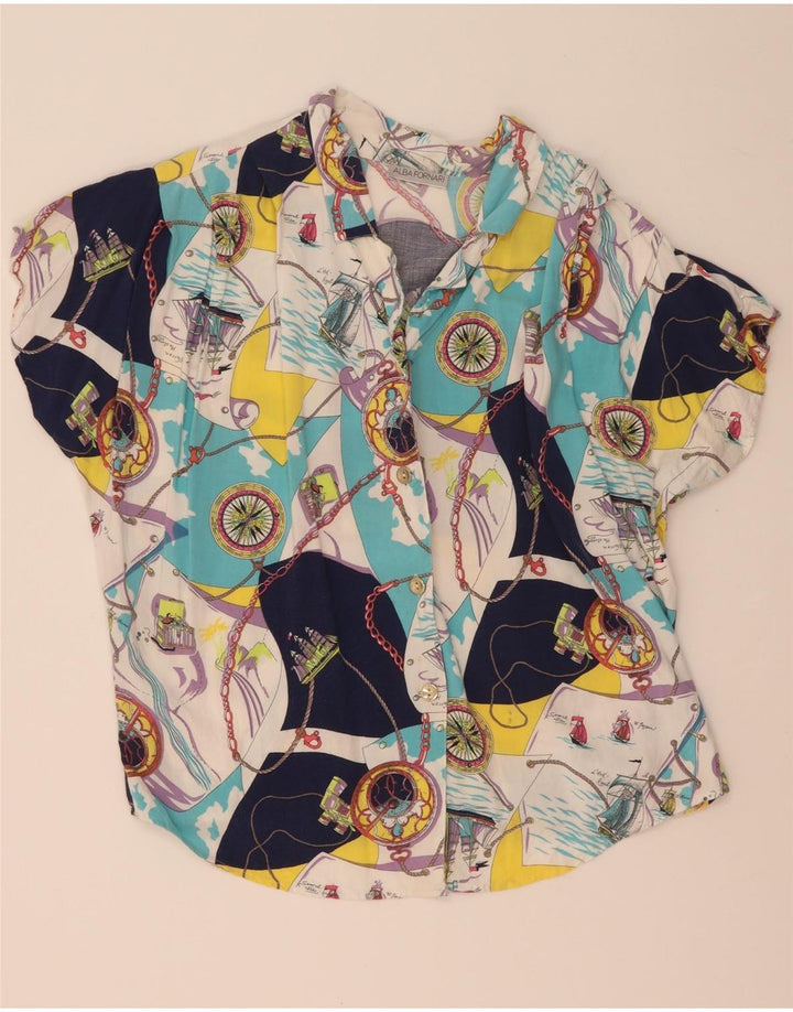 Blusa feminina Alba Fornari com estampa abstrata Reino Unido 14 grande multicolorida