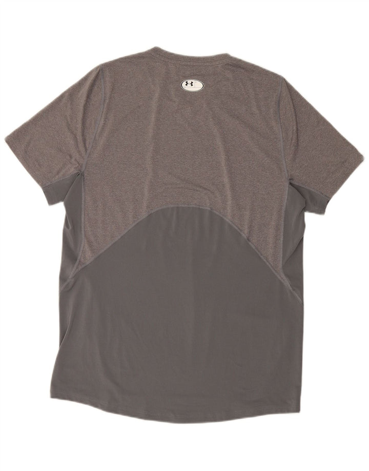 Under Armour Camiseta masculina justa grande cinza manchada