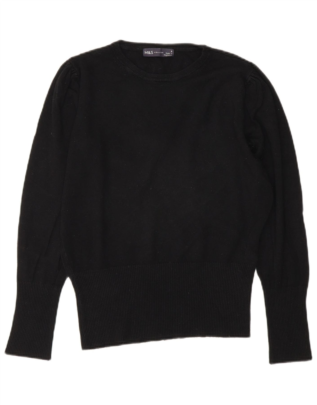 Suéter feminino Marks & Spencer com gola canoa e viscose preta pequena Reino Unido 8