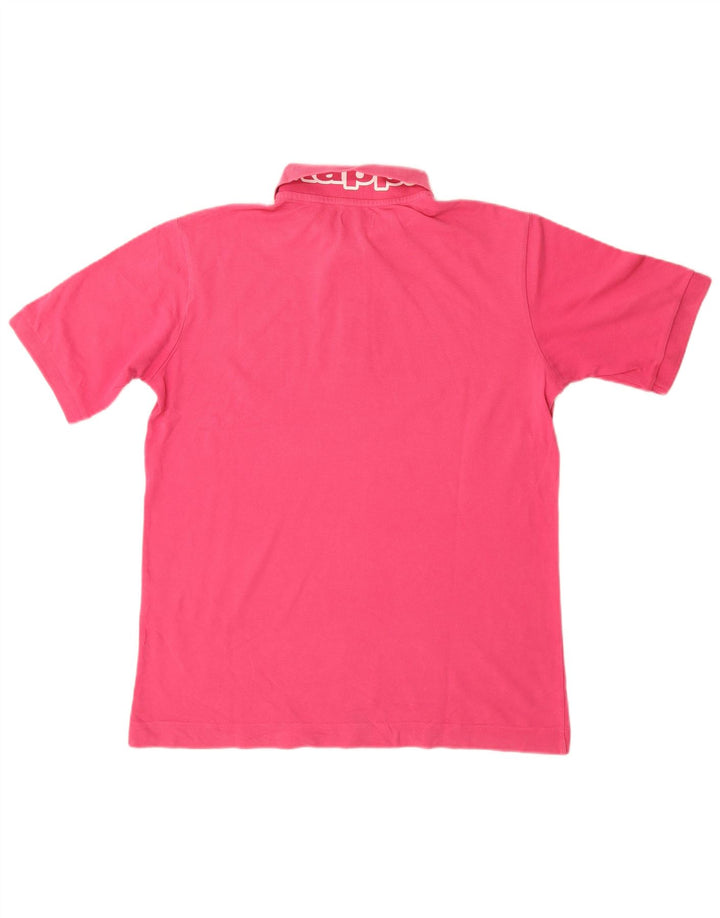 Camisa pólo gráfica masculina Kappa médio algodão rosa