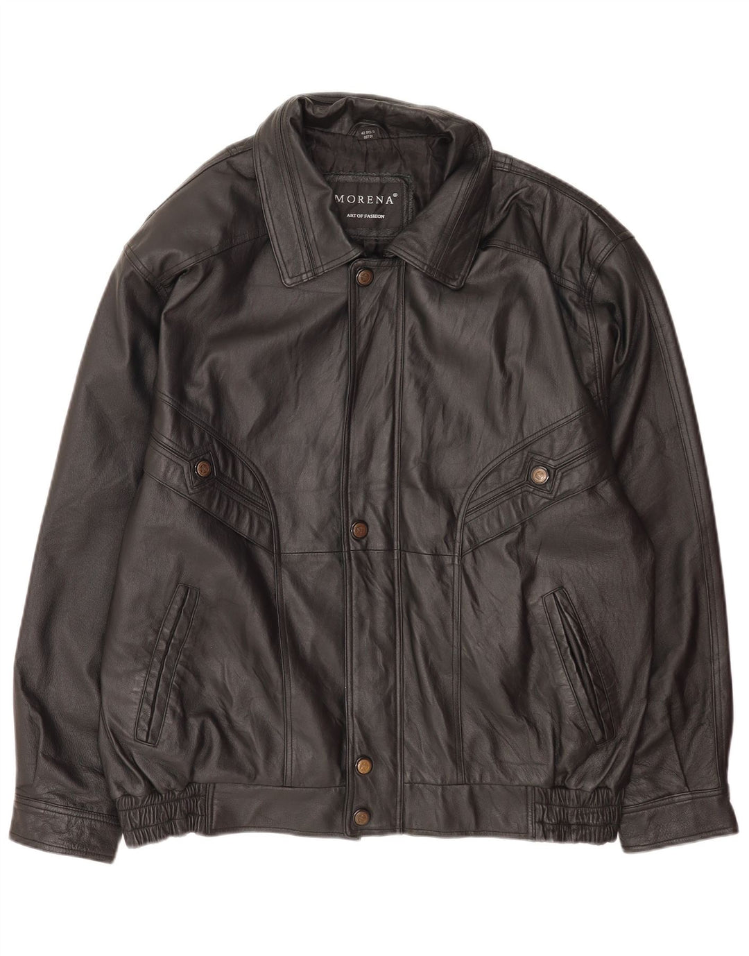 Jaqueta de couro masculina Morena UK 42 XL couro preto